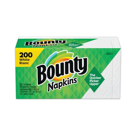Bounty Quilted Napkins, 1-Ply, 12 1/10 x 12, White, 200/Pack, PK8 96595